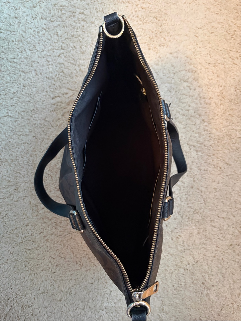 Coach Brown and Black Signature Tote - Picture 8 of 9